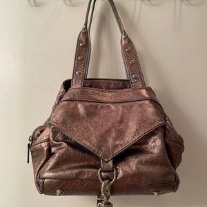 Botkier Metallic Studded East/West Trigger Satchel Handbag Vintage